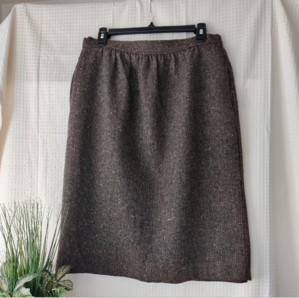 Vintage Russ Brown Tweed Skirt               Size 14